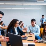 Sala de aula com alunos em processo de aprendizagem técnica.