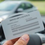 Carta de condução gratuita com um carro ao fundo.