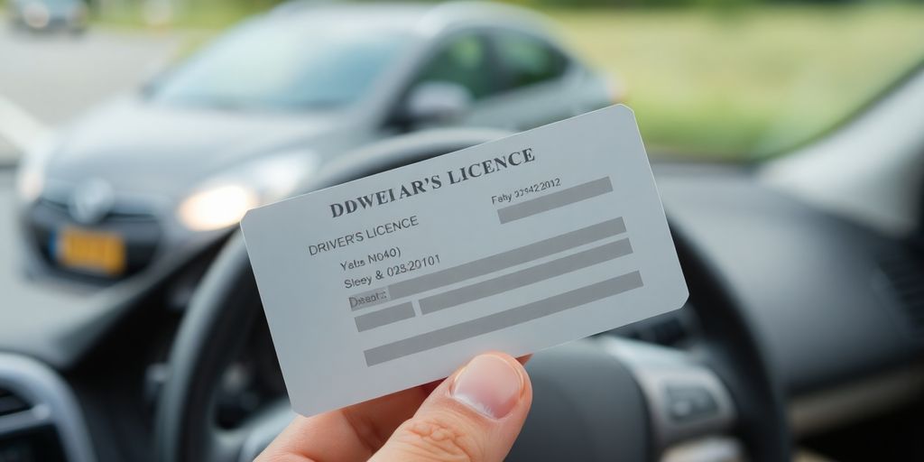 Carta de condução gratuita com um carro ao fundo.