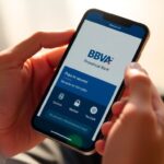 Manos sosteniendo un teléfono con la app de BBVA Provincial.