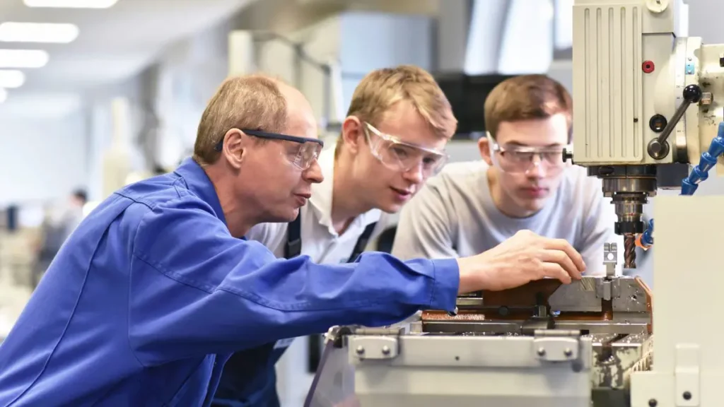 Jovem aprendiz em ambiente industrial