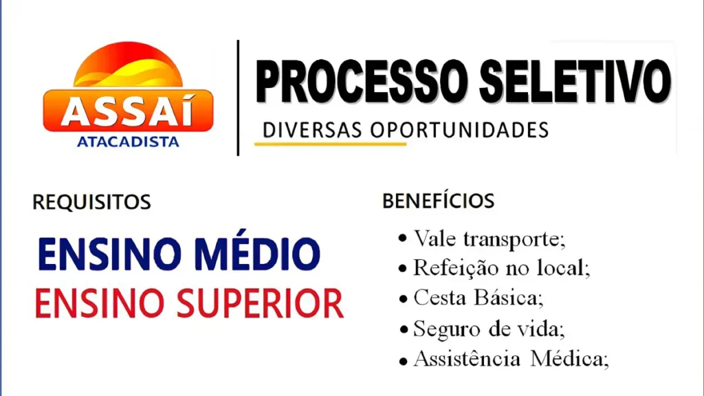 Vagas de emprego na Assaí Atacadista: Conheça os benefícios e como enviar o currículo
